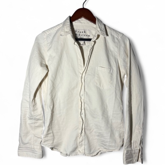 Frank & Eileen Barry Button Down Shirt Soft Vintage Cream S - Picture 2 of 7